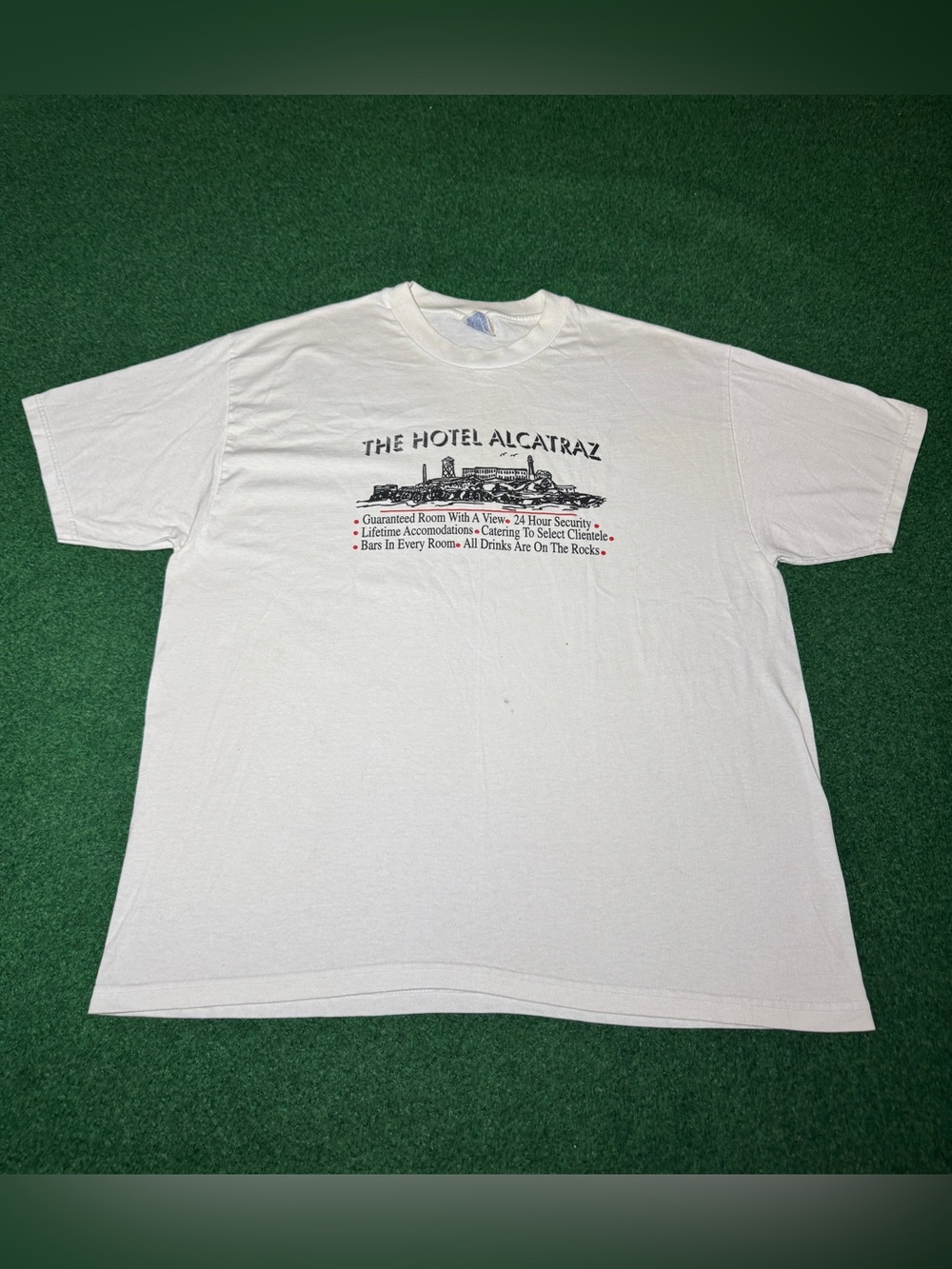 Alcatraz Hotel Vintage T Shirt XL 90s Y2K Funny Prison Jail Shirt